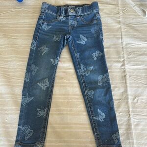 Wonder Nation Blue Skinny Jeans with Butterfly Print